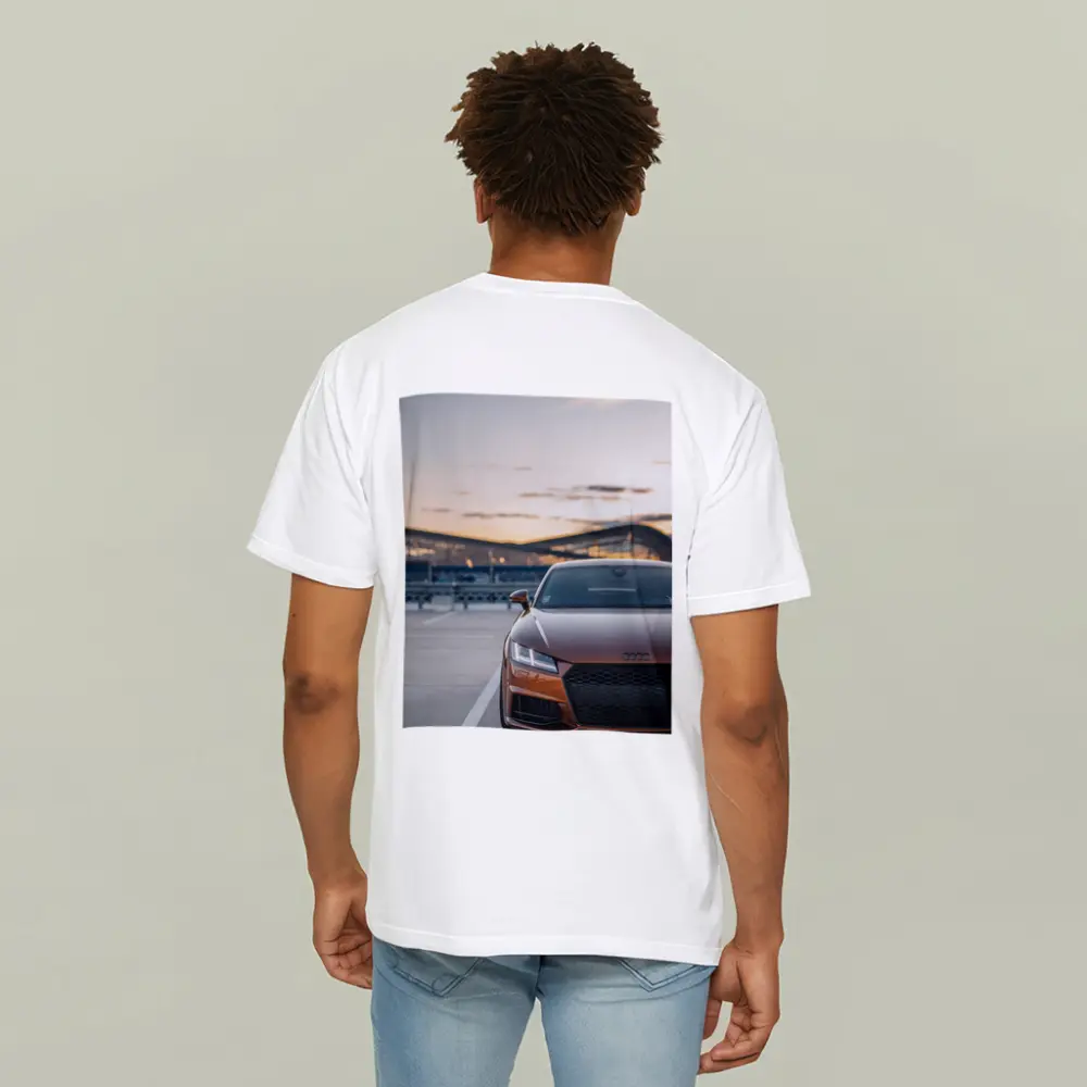 Audi TT Bronze Front View Sunset Track – T-Shirts