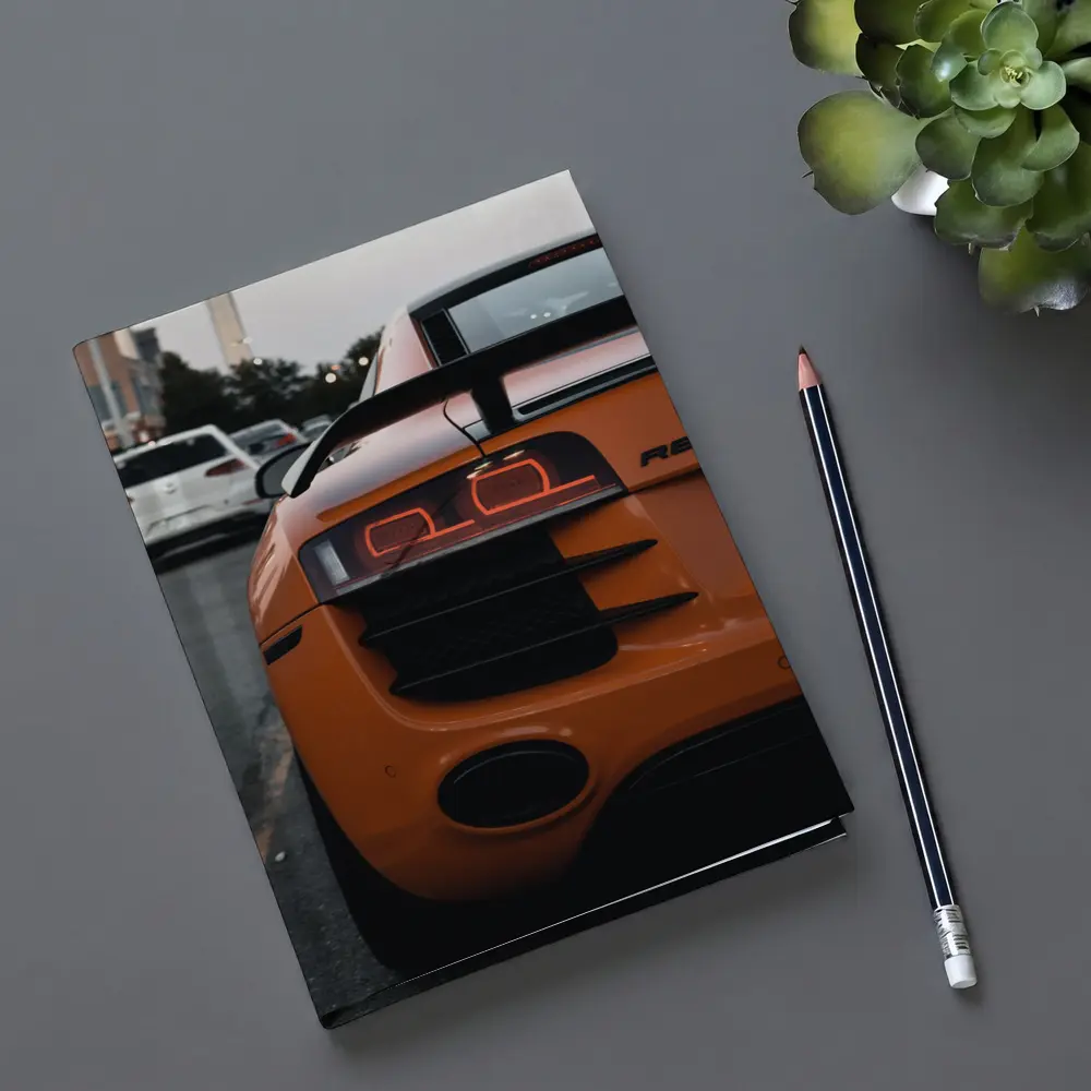 Audi R8 Orange Supercar Rear View – Notebooks