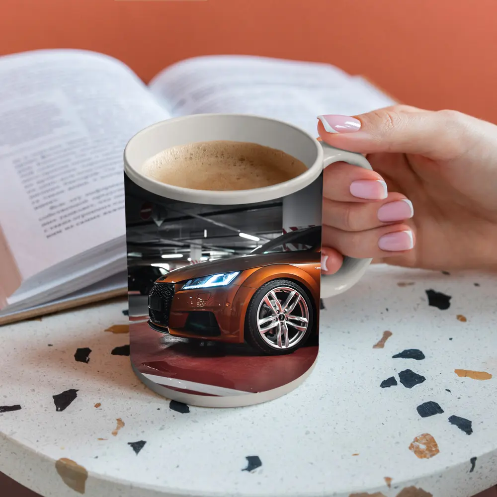 Audi TT Bronze Orange Underground Parking Garage – Mugs