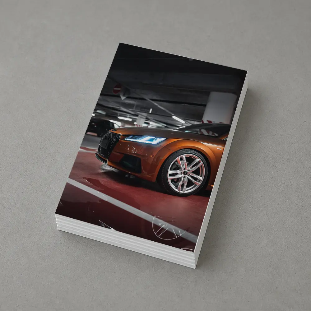Audi TT Bronze Orange Underground Parking Garage – Postcards
