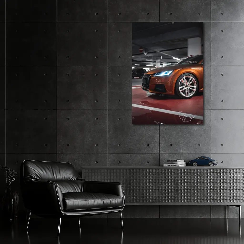 Audi TT Bronze Orange Underground Parking Garage – Wall Art