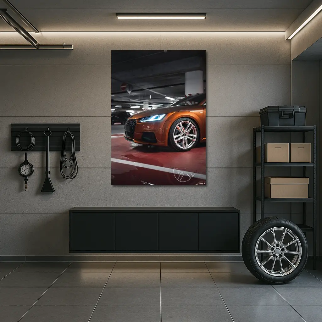 Audi TT Bronze Orange Underground Parking Garage – Wall Art