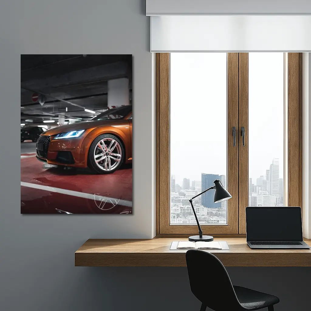 Audi TT Bronze Orange Underground Parking Garage – Wall Art