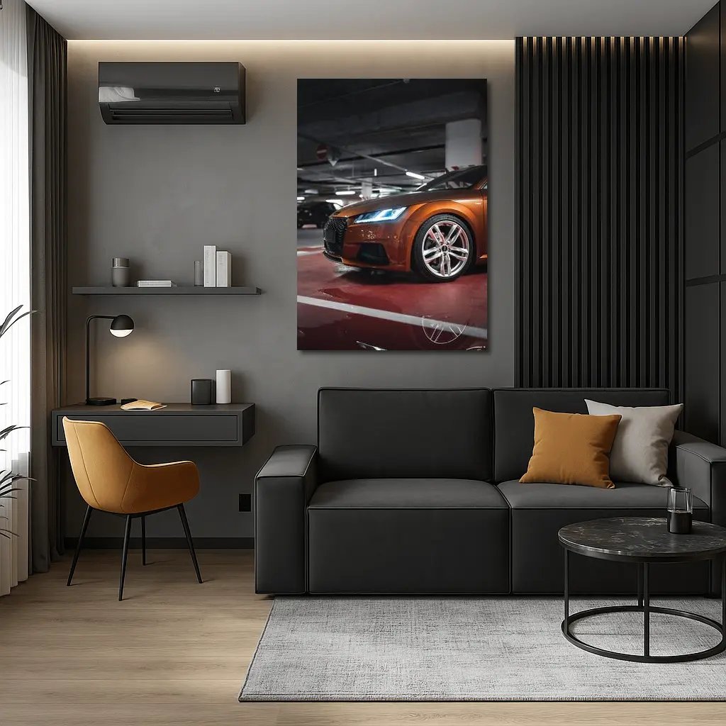 Audi TT Bronze Orange Underground Parking Garage – Wall Art