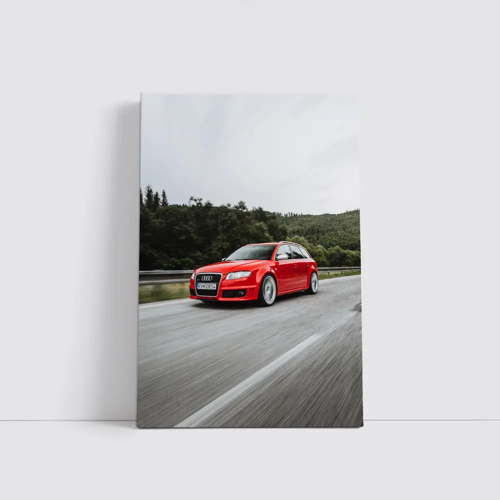 Audi RS4 Avant Red On Mountain Road – Wall Art