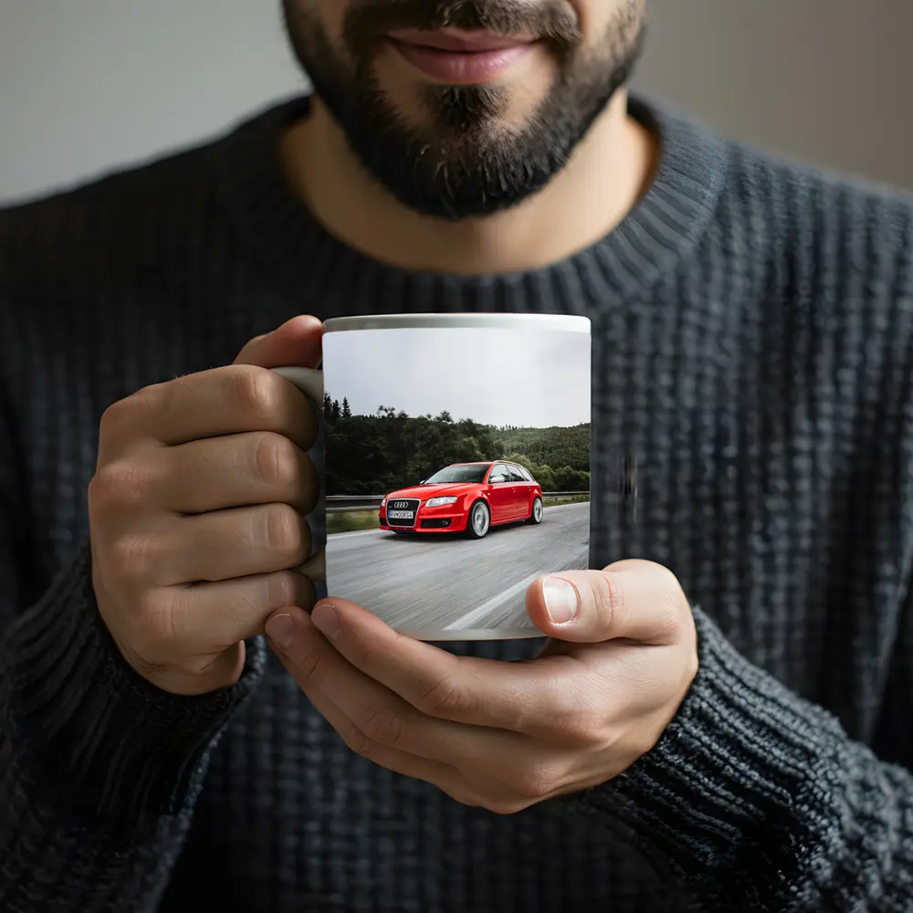 Audi RS4 Avant Red On Mountain Road – Mugs