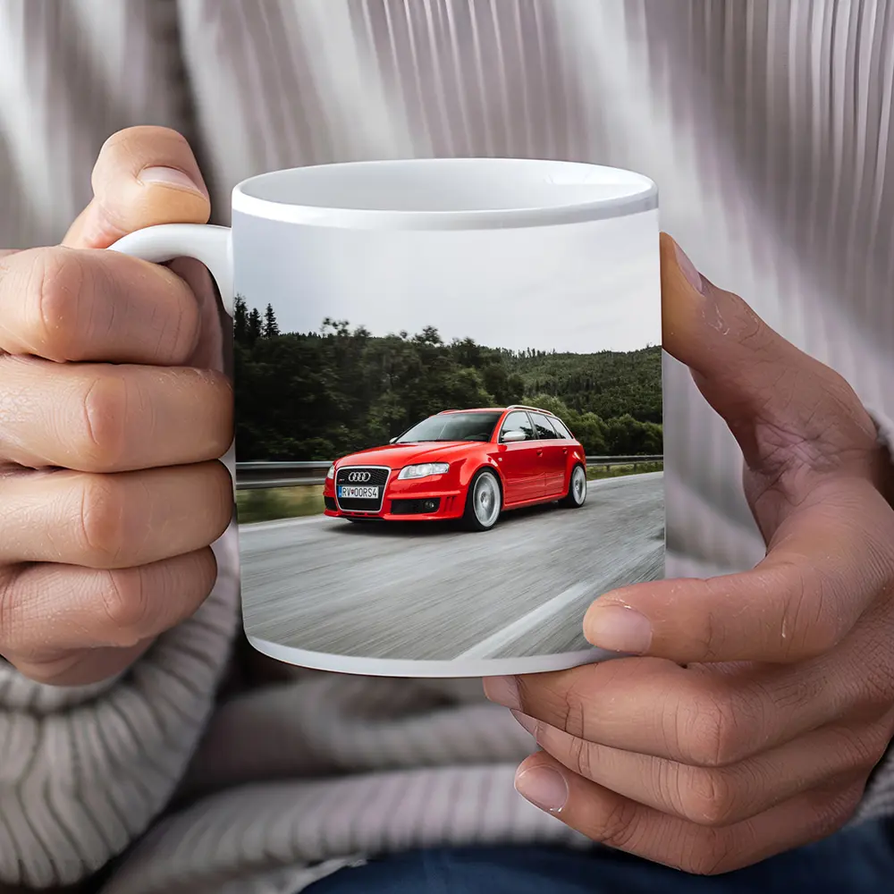 Audi RS4 Avant Red On Mountain Road – Mugs