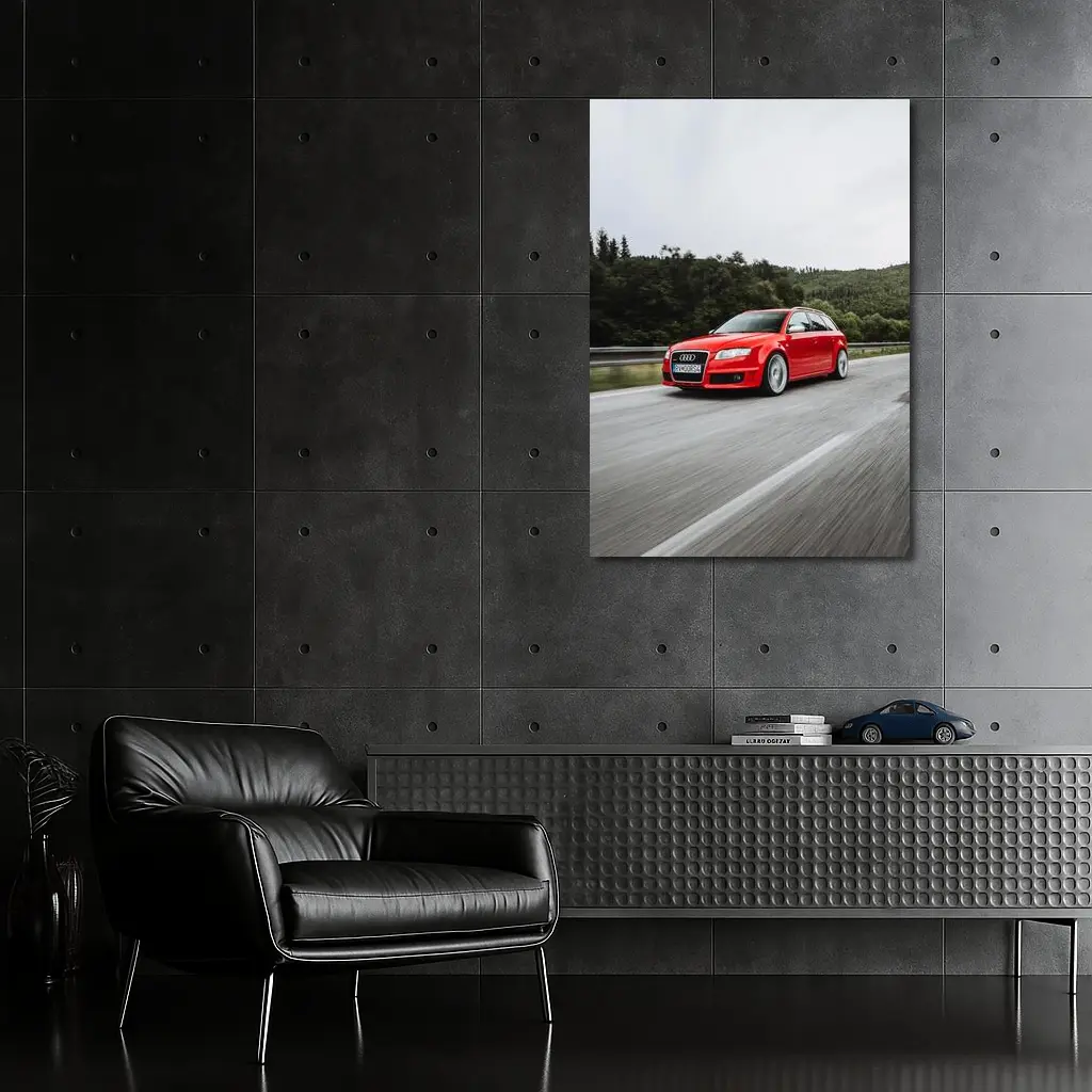 Audi RS4 Avant Red On Mountain Road – Wall Art