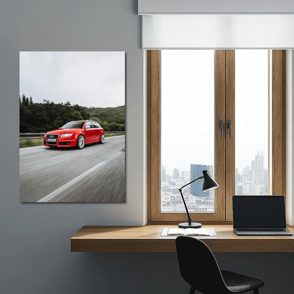 Audi RS4 Avant Red On Mountain Road – Wall Art