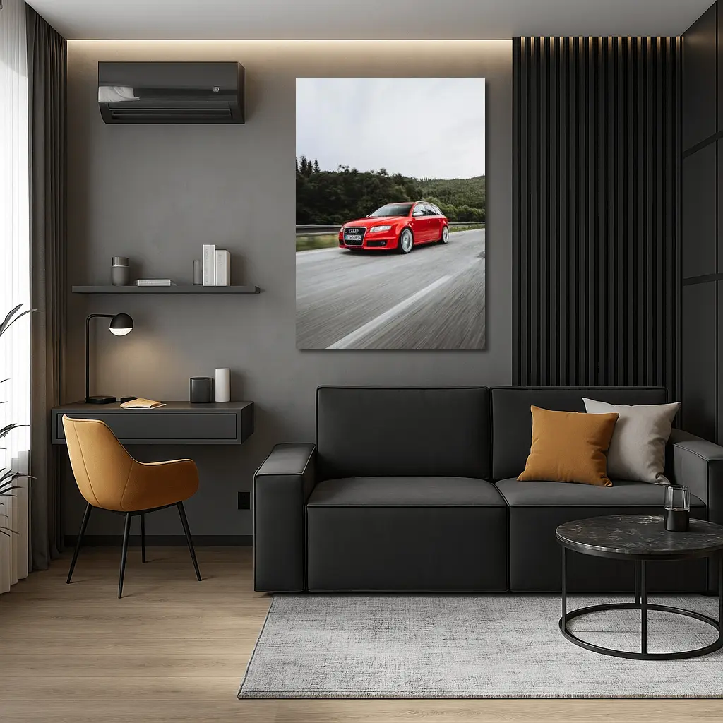 Audi RS4 Avant Red On Mountain Road – Wall Art