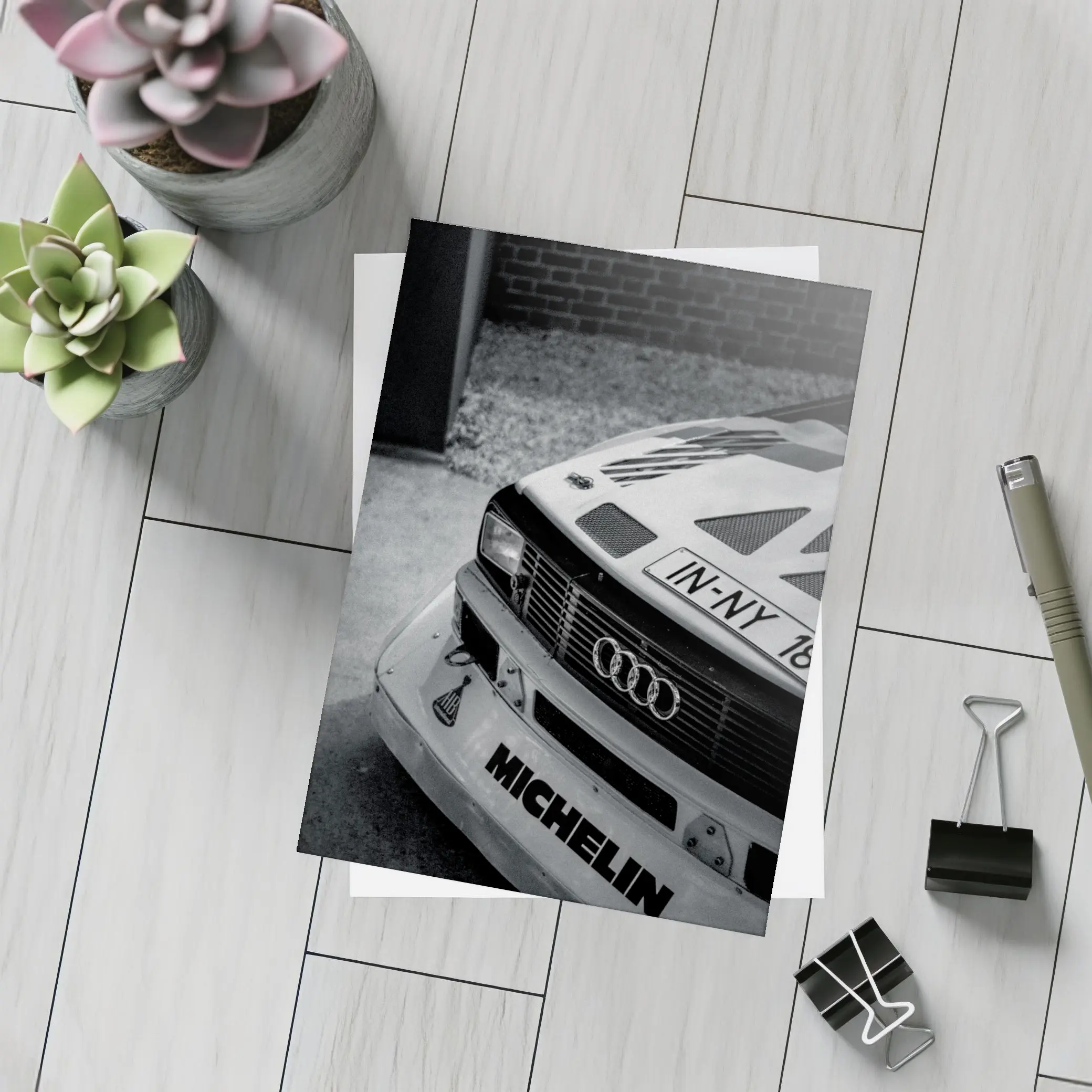 Audi Rally Car Front Close Up Shot – Postcards