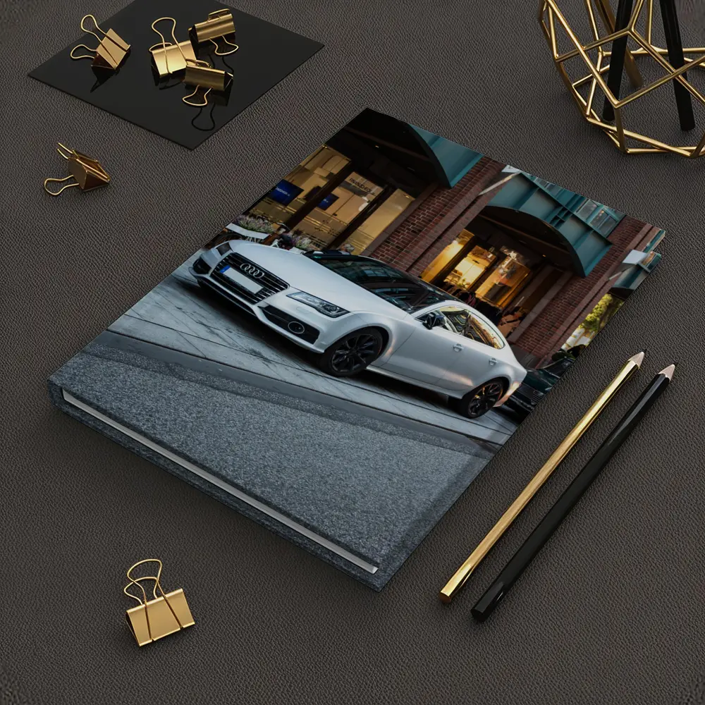 White Audi A7 Parked City Street – Notebooks