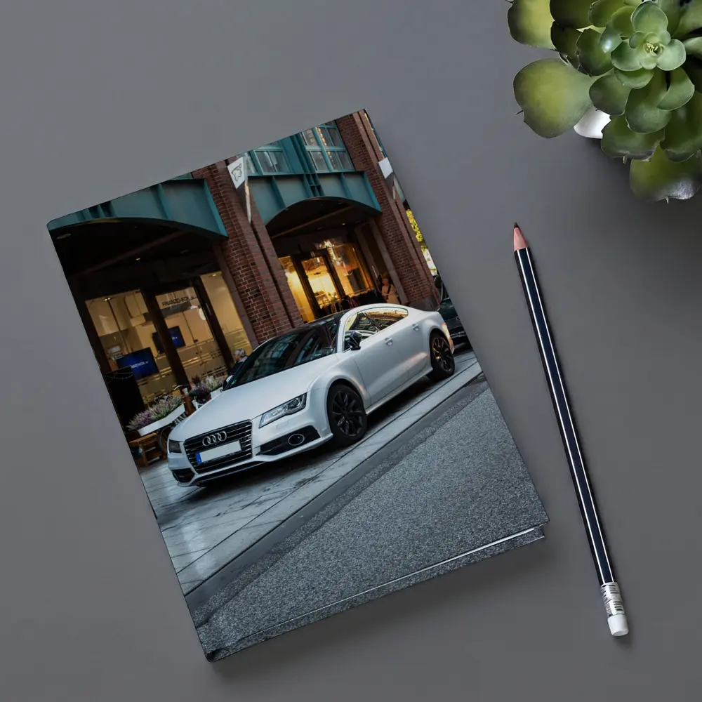 White Audi A7 Parked City Street – Notebooks