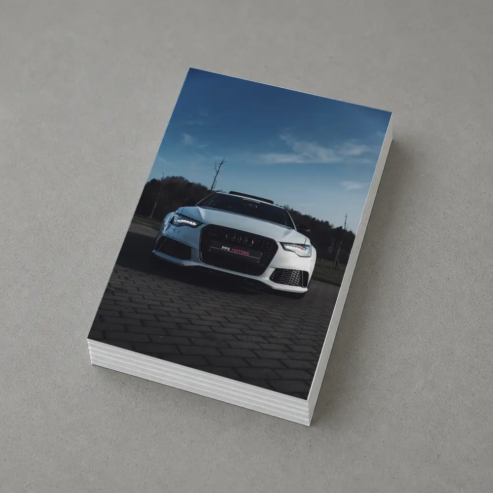 Audi RS6 White Front View Cloudy Sky – Postcards