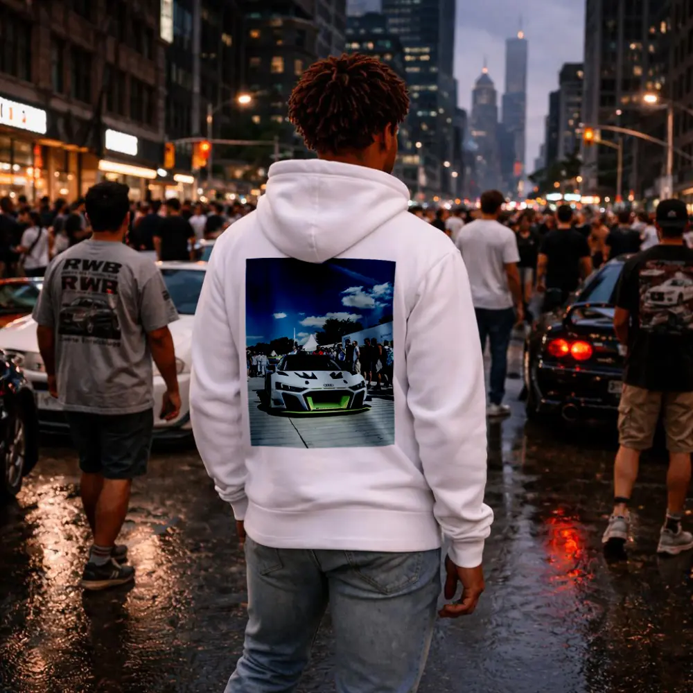 Audi R8 Race Car Goodwood Crowd Blue Sky – Hoodies