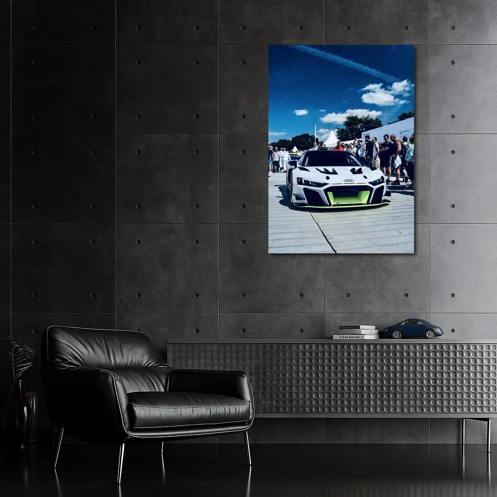 Audi R8 Race Car Goodwood Crowd Blue Sky – Wall Art