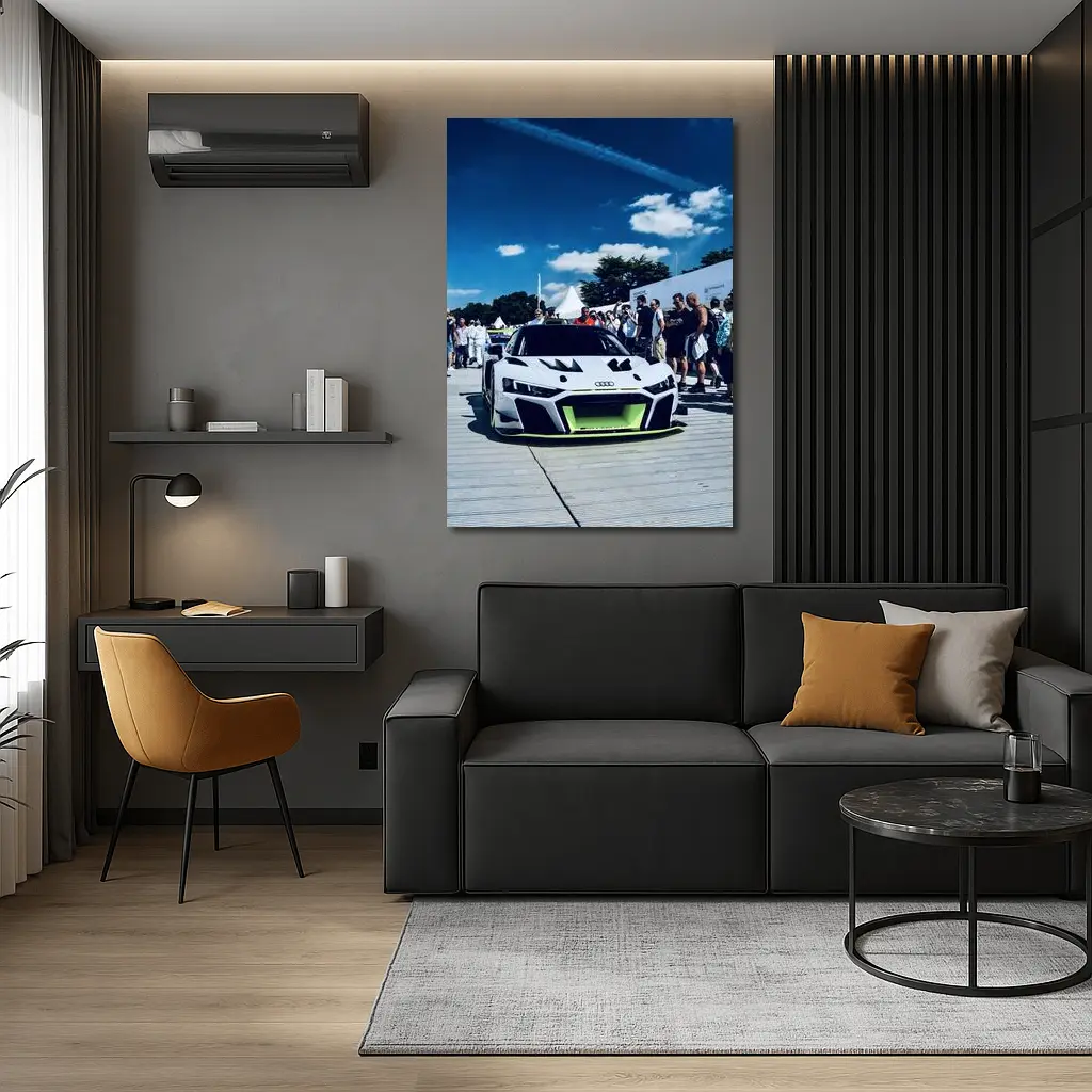 Audi R8 Race Car Goodwood Crowd Blue Sky – Wall Art