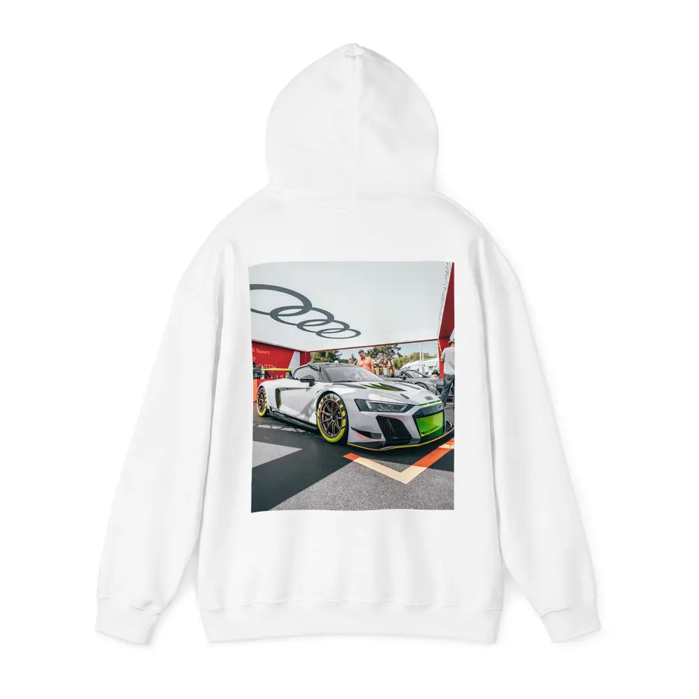 Audi R8 GT3 White Race Car Display – Hoodies