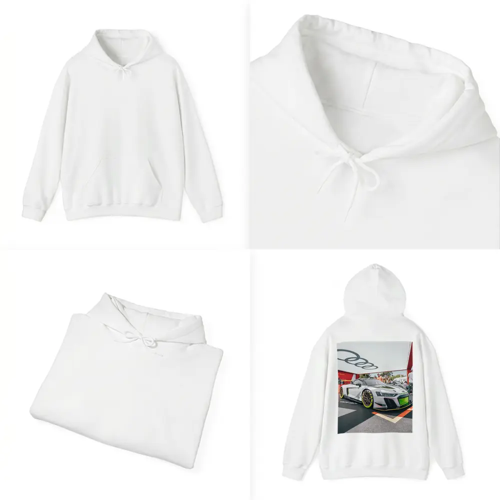 Audi R8 GT3 White Race Car Display – Hoodies