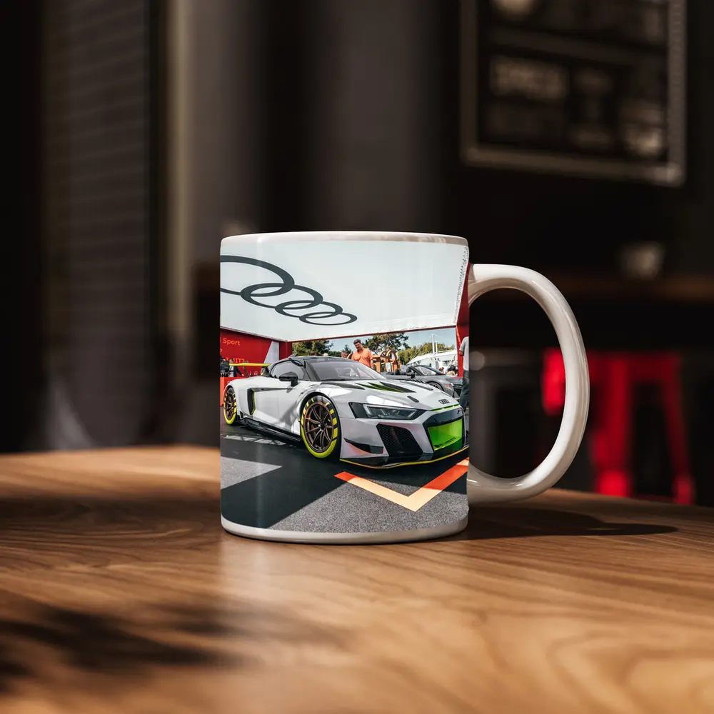 Audi R8 GT3 White Race Car Display – Mugs