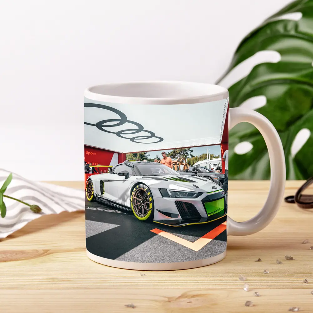 Audi R8 GT3 White Race Car Display – Mugs