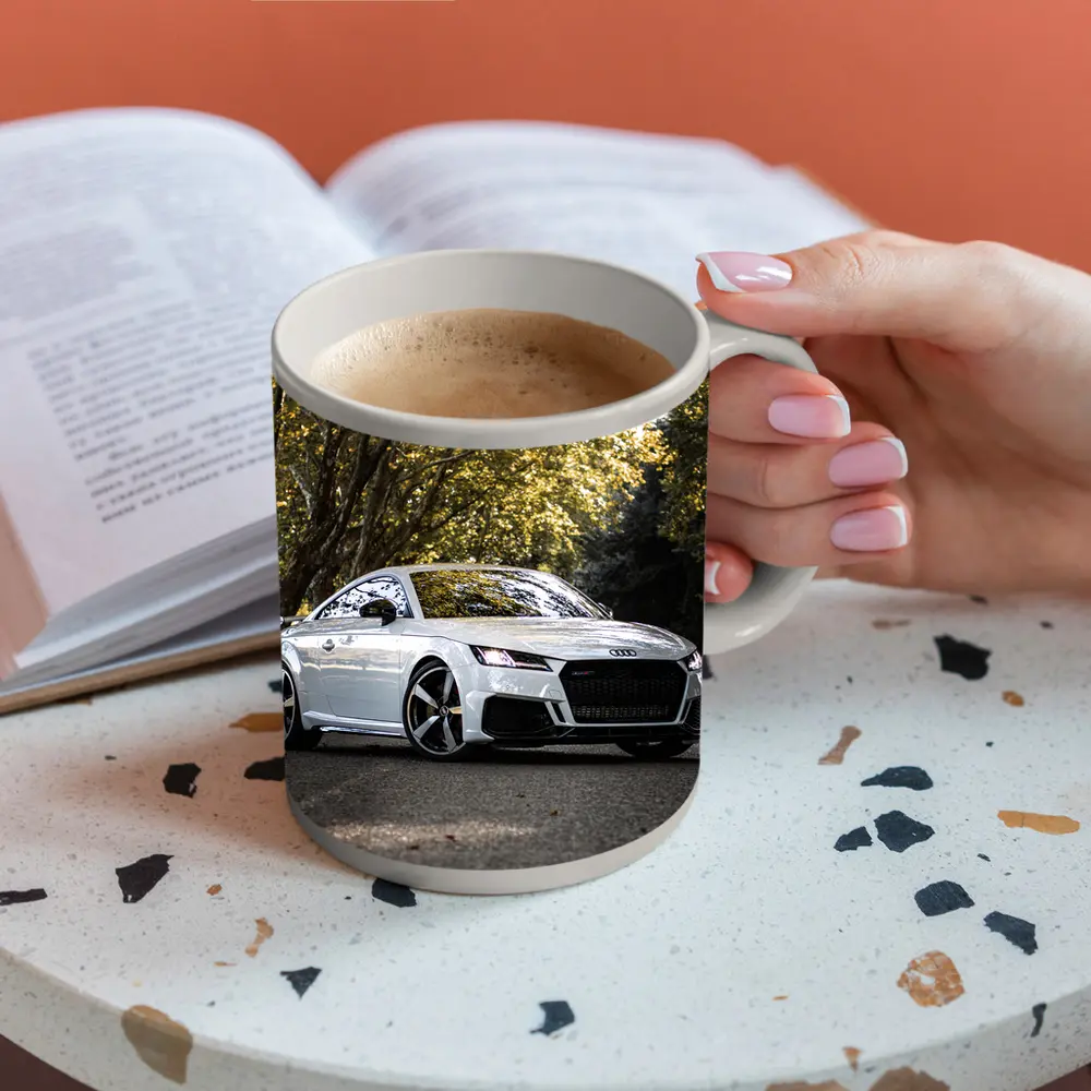 Audi TT RS White Coupe Forest Road – Mugs