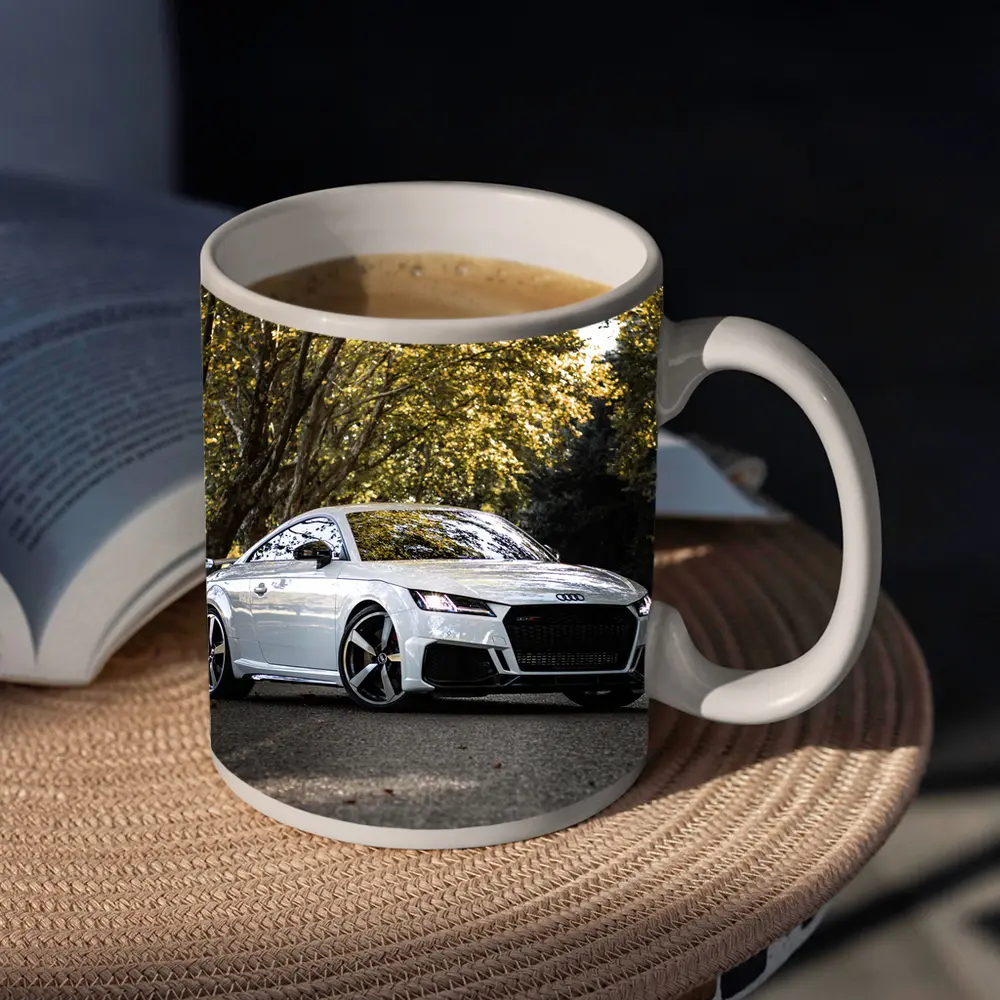Audi TT RS White Coupe Forest Road – Mugs