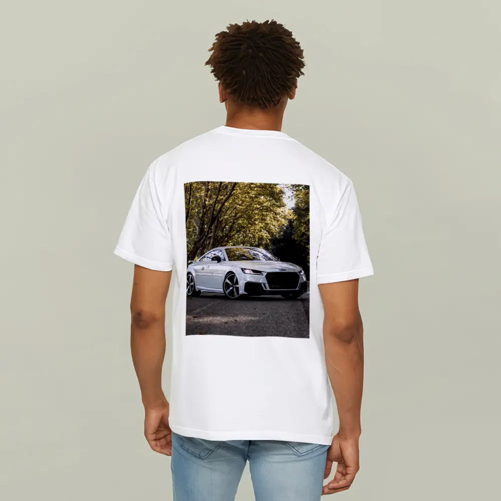 Audi TT RS White Coupe Forest Road – T-Shirts