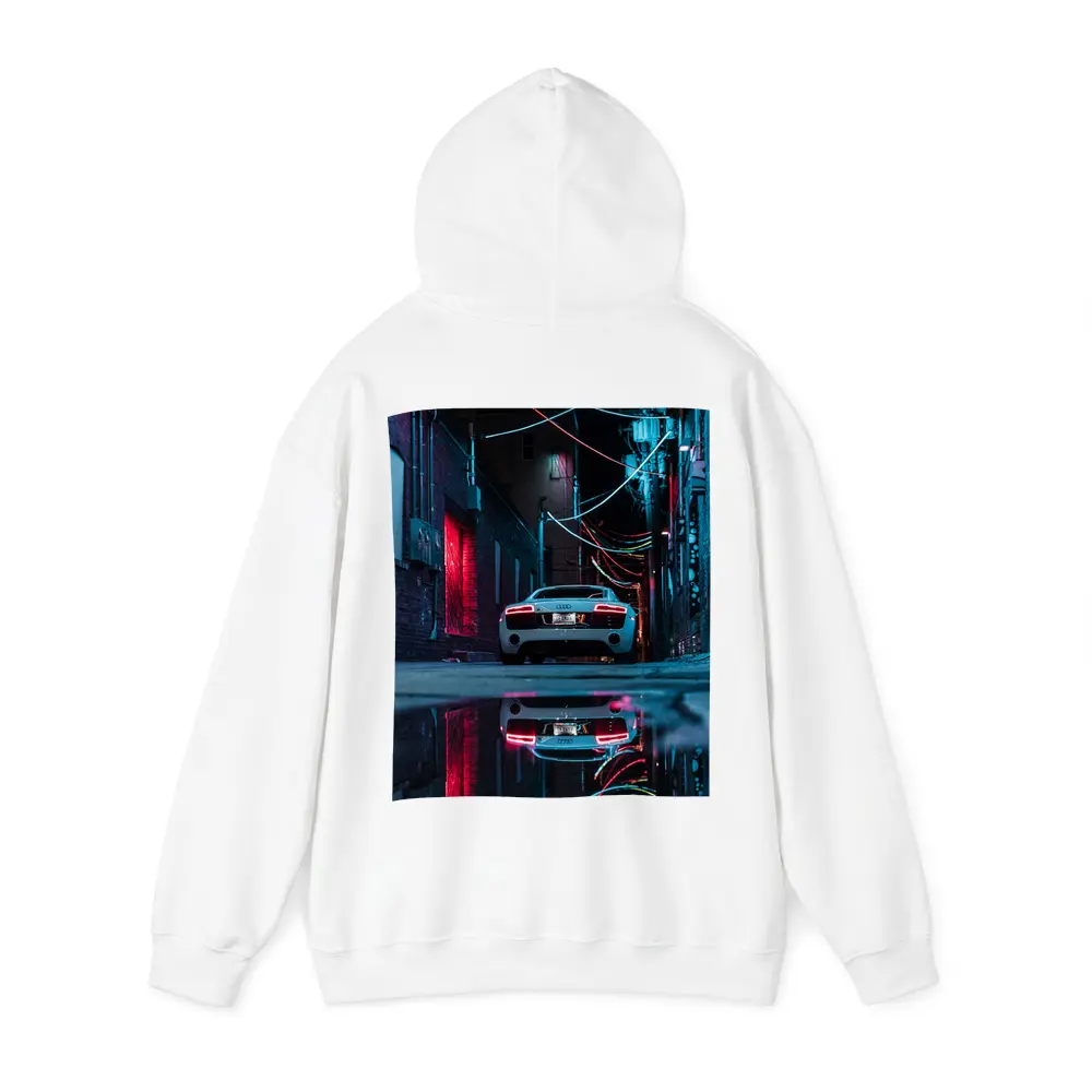 Audi R8 Rear Neon Lit Dark Alley – Hoodies
