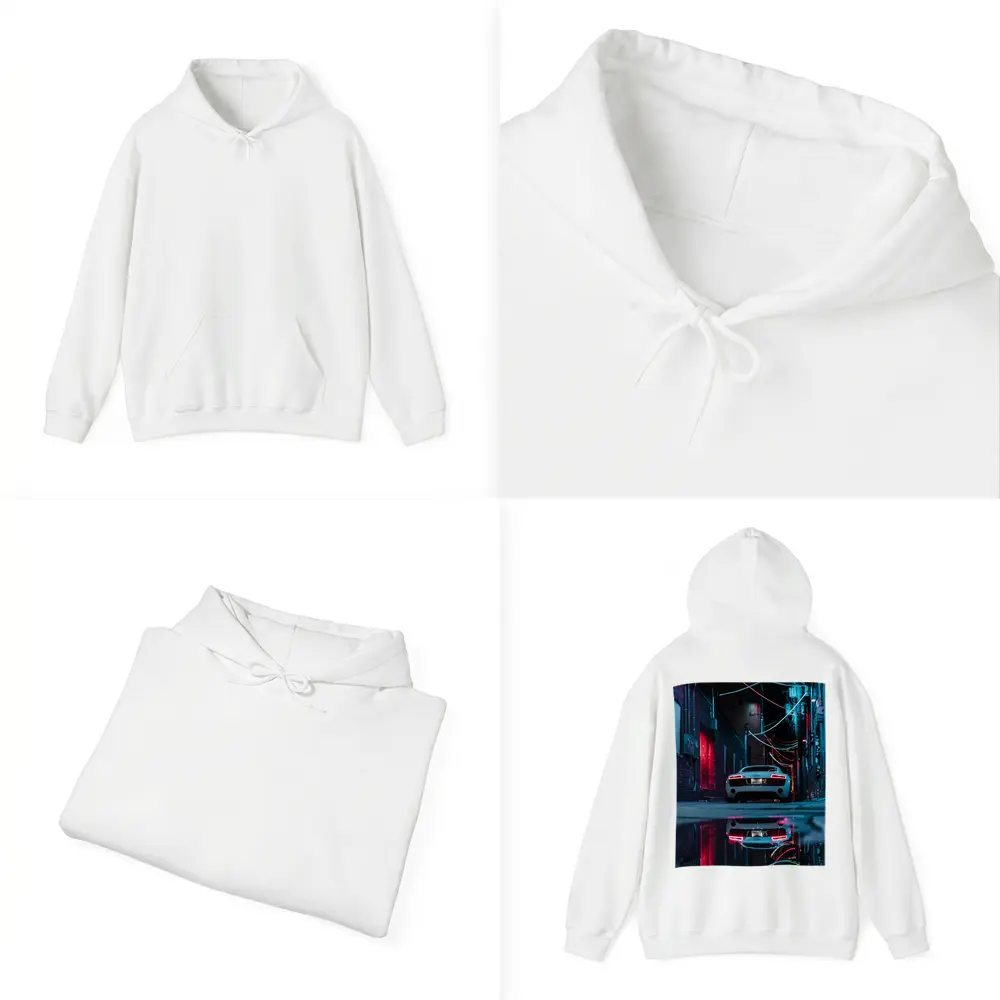 Audi R8 Rear Neon Lit Dark Alley – Hoodies