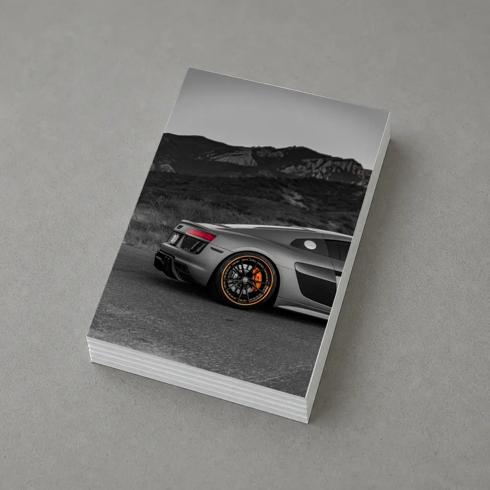 Audi R8 Silver Supercar Mountain Background – Postcards