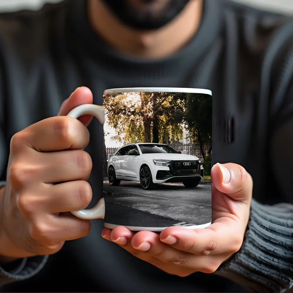 Audi Q8 White SUV Street Trees – Mugs