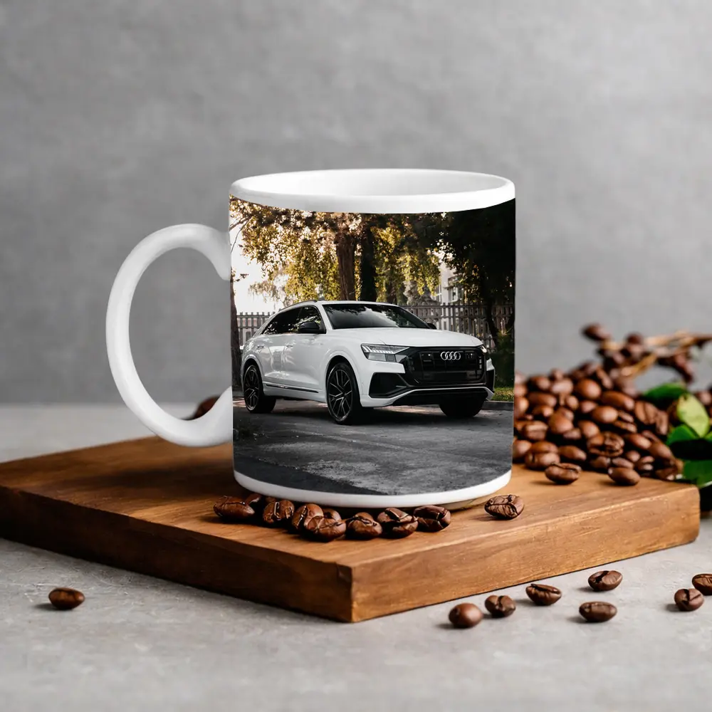 Audi Q8 White SUV Street Trees – Mugs