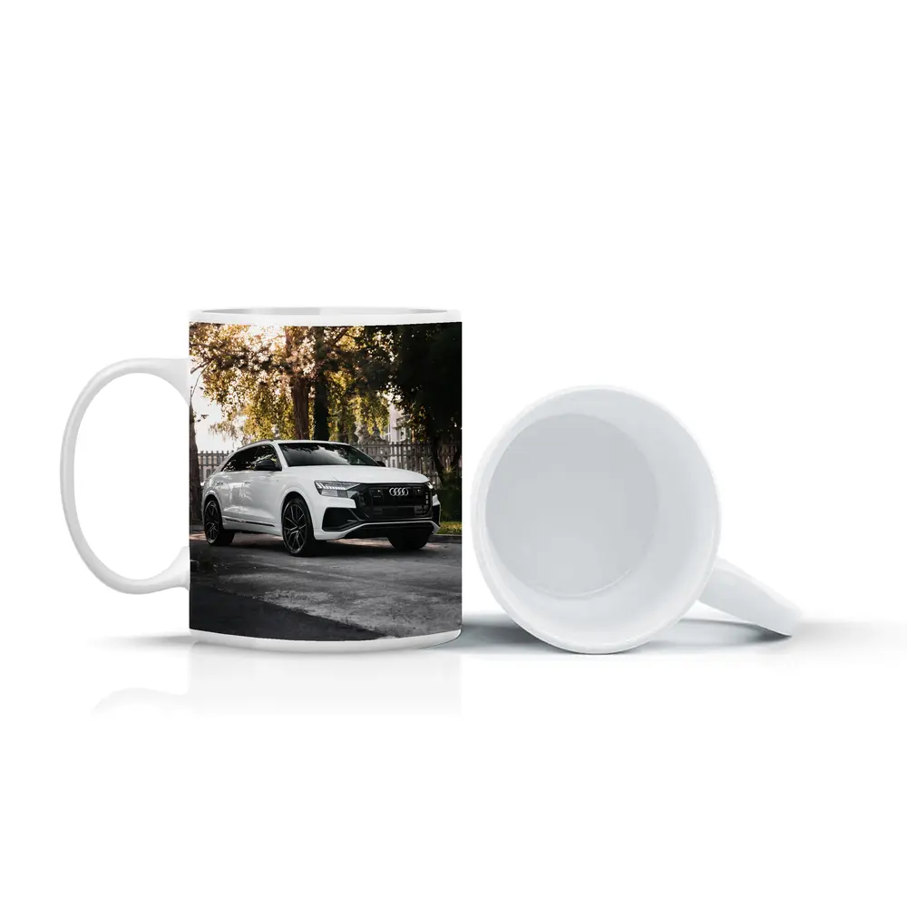 Audi Q8 White SUV Street Trees – Mugs