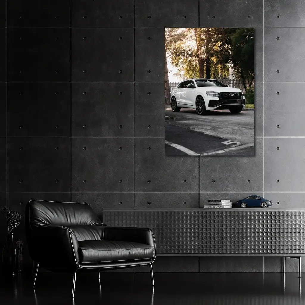 Audi Q8 White SUV Street Trees – Wall Art