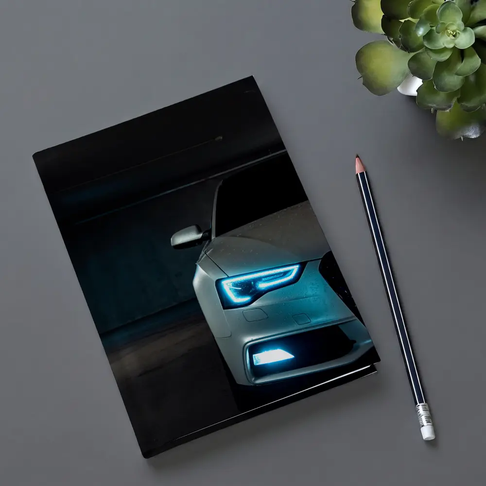 Audi A5 Front Lights Dark Garage Night – Notebooks