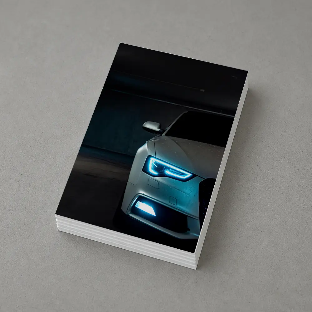 Audi A5 Front Lights Dark Garage Night – Postcards