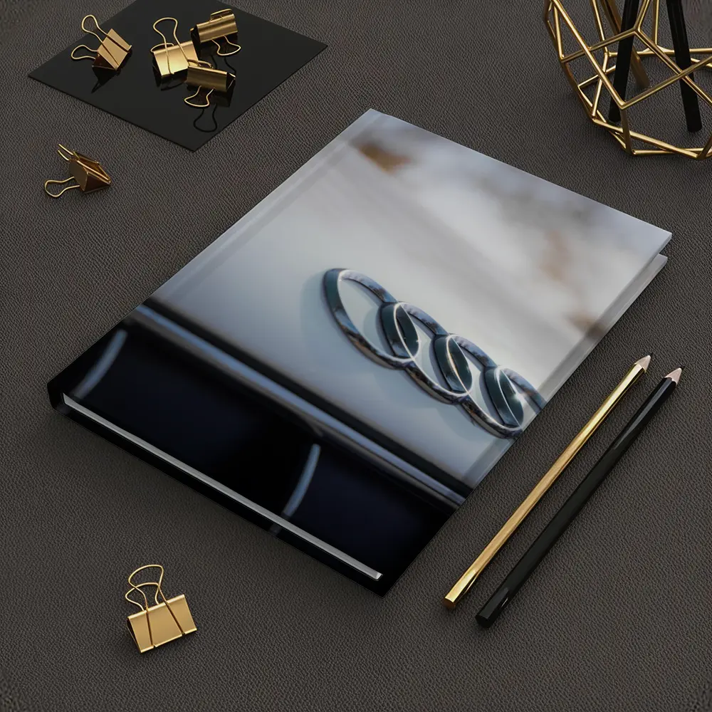 Audi Four Rings Hood Badge Close Up – Notebooks