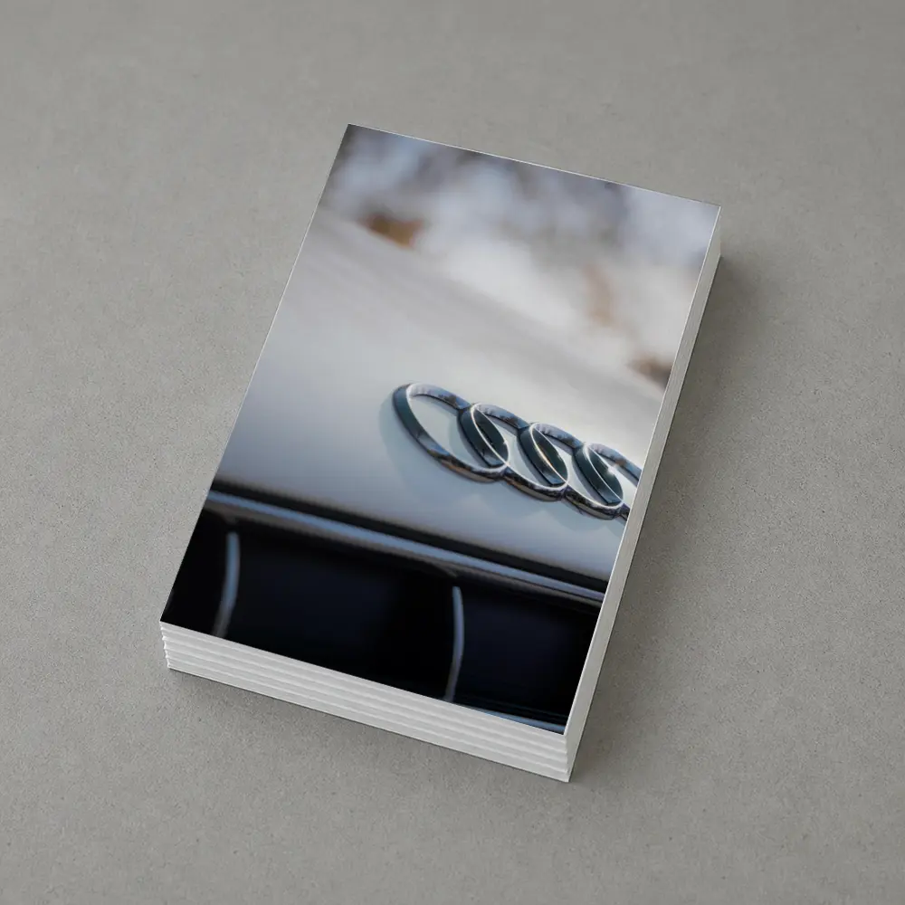 Audi Four Rings Hood Badge Close Up – Postcards
