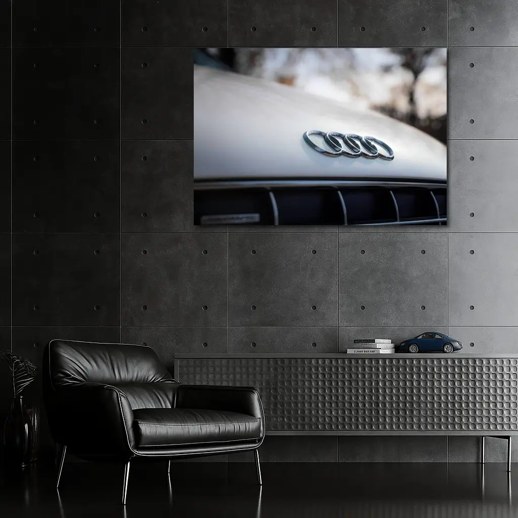 Audi Four Rings Hood Badge Close Up – Wall Art