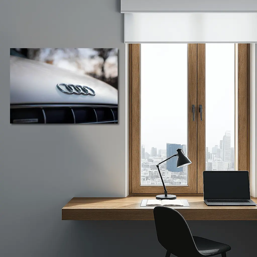 Audi Four Rings Hood Badge Close Up – Wall Art