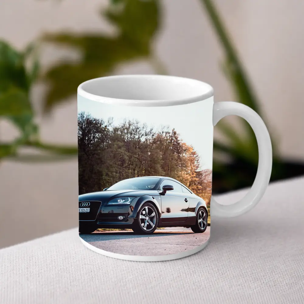 Audi TT Black Coupe Country Road Setting – Mugs