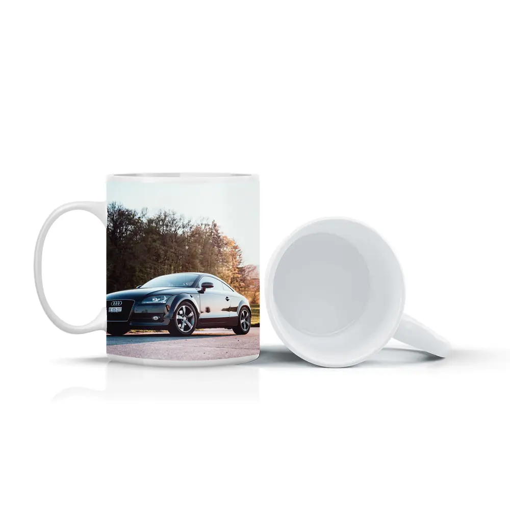 Audi TT Black Coupe Country Road Setting – Mugs