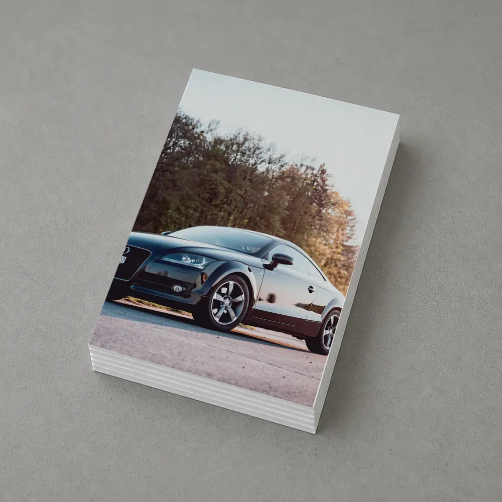 Audi TT Black Coupe Country Road Setting – Postcards
