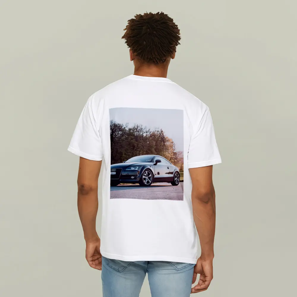 Audi TT Black Coupe Country Road Setting – T-Shirts