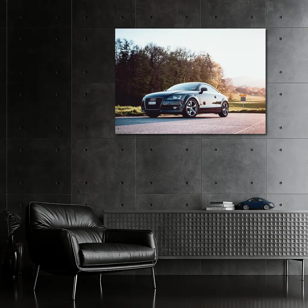 Audi TT Black Coupe Country Road Setting – Wall Art