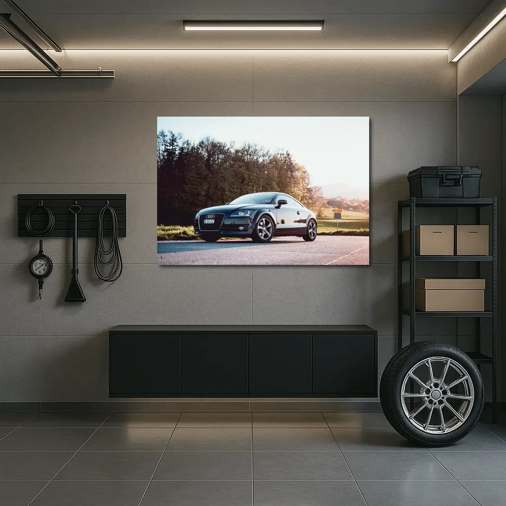 Audi TT Black Coupe Country Road Setting – Wall Art