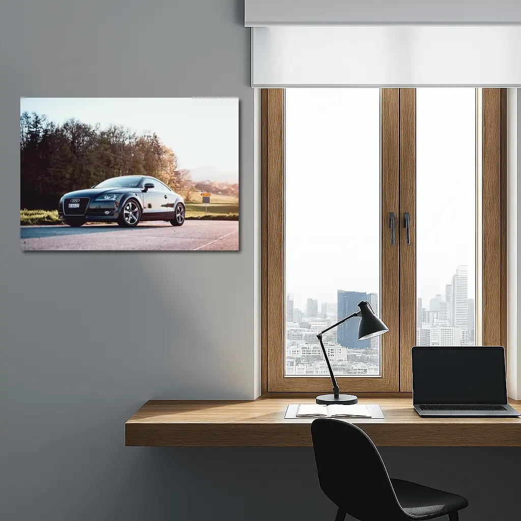 Audi TT Black Coupe Country Road Setting – Wall Art