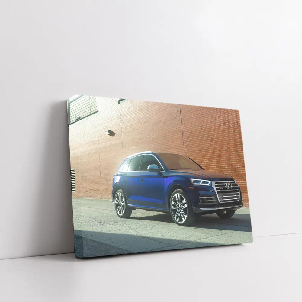 Audi Q5 Blue SUV Urban Brick Wall – Wall Art