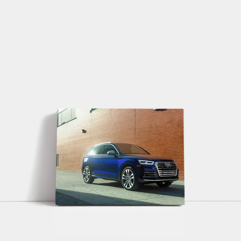 Audi Q5 Blue SUV Urban Brick Wall – Wall Art